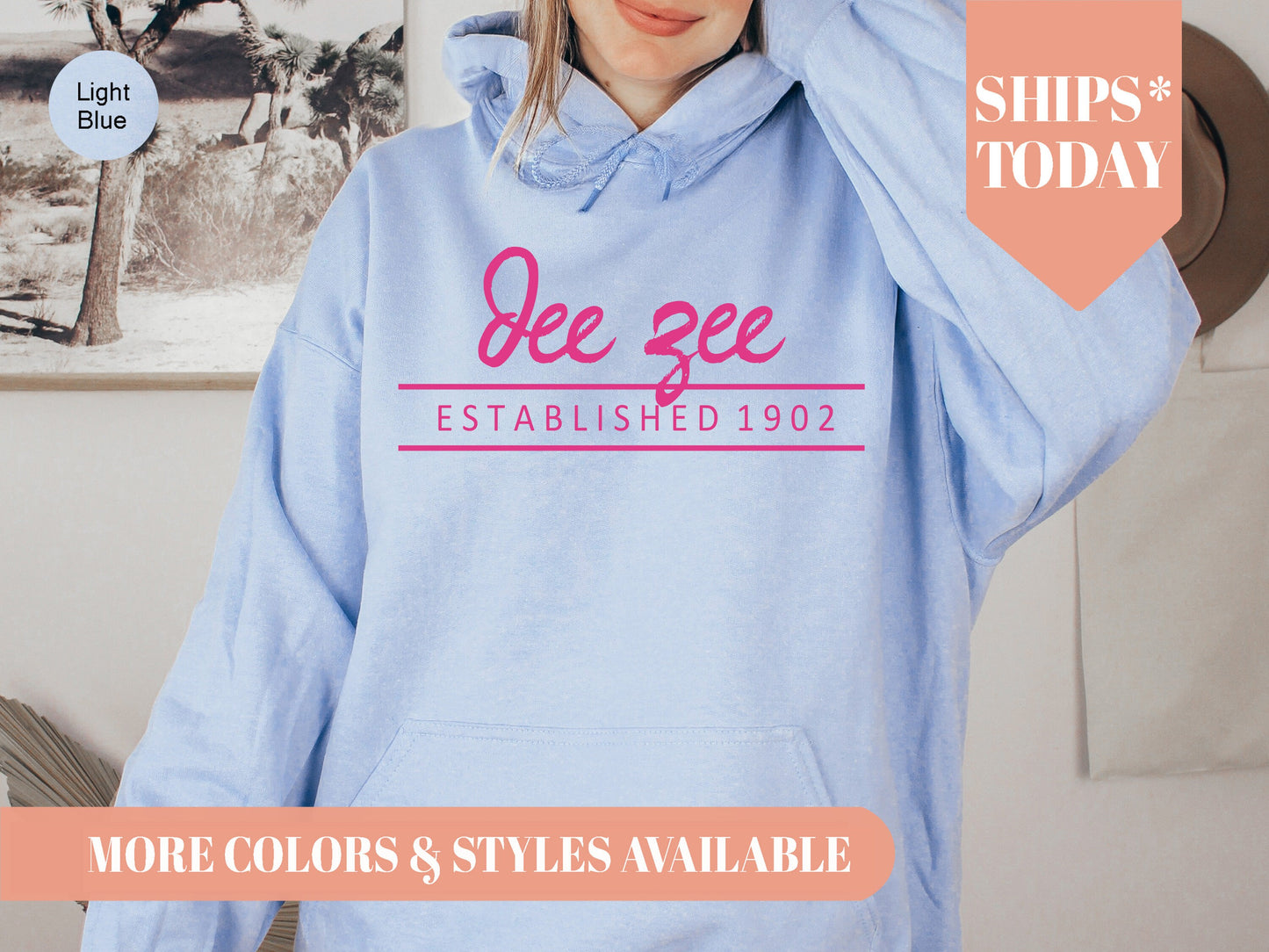 Delta Zeta All Pink Sorority Hoodie _ 765g