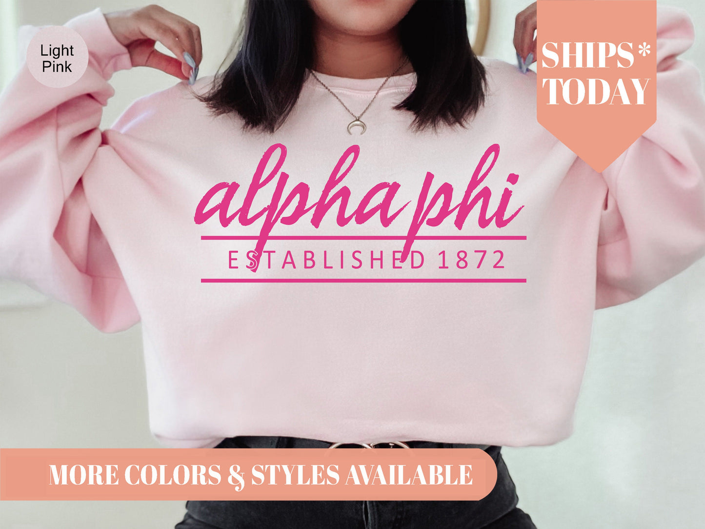 Alpha Phi All Pink Sorority Sweatshirt _ 757g