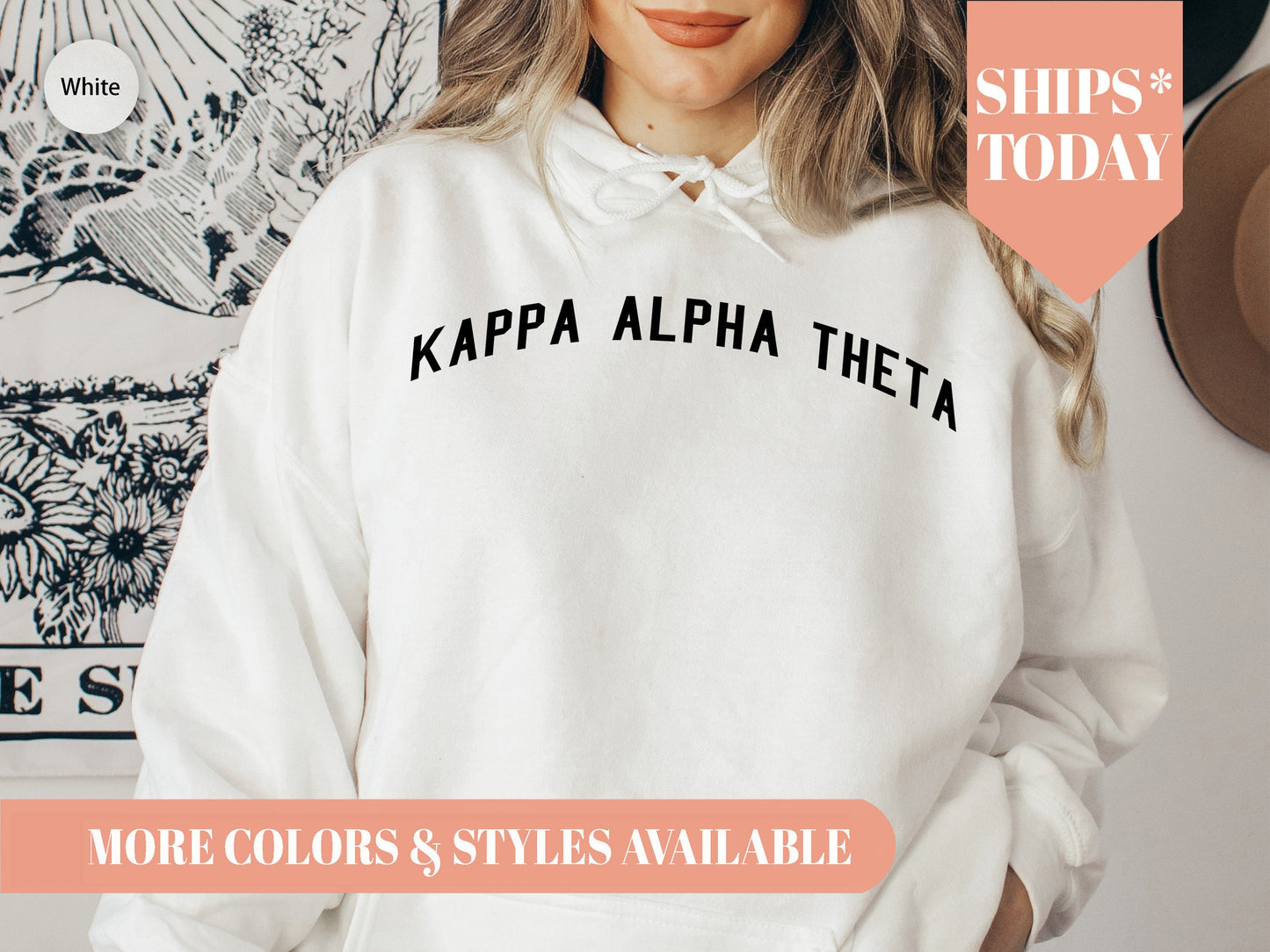 Kappa Alpha Theta Just Bold Sorority Hoodie _ 2384g