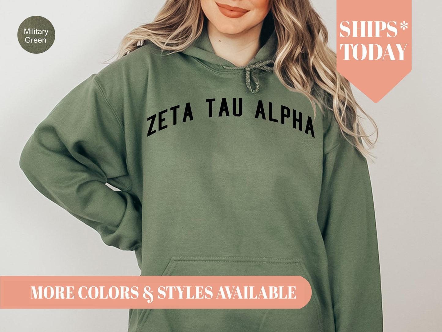 Zeta Tau Alpha Just Bold Sorority Hoodie _ 2394g