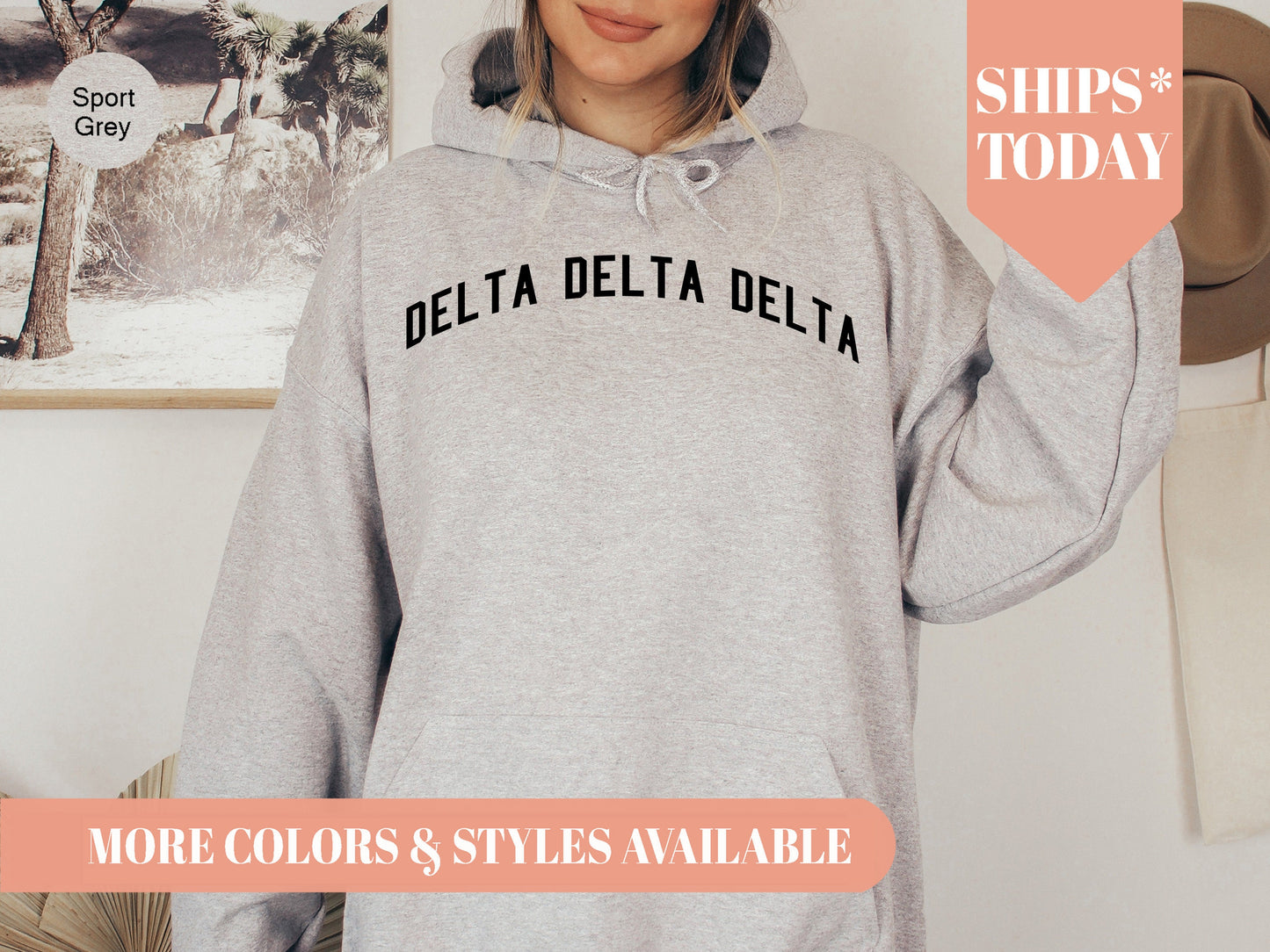Delta Delta Delta Just Bold Sorority Hoodie _ 2379g