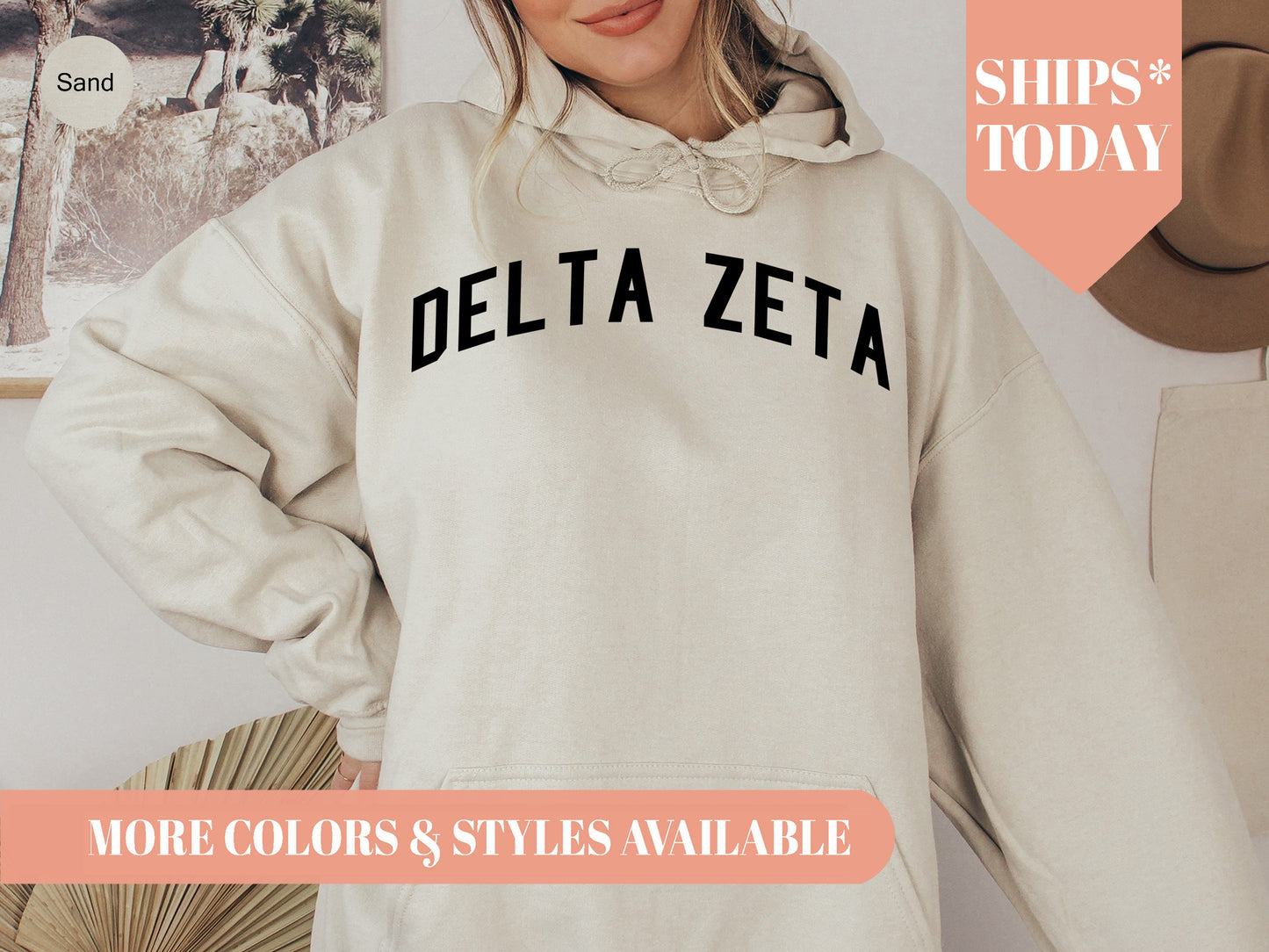 Delta Zeta Just Bold Sorority Hoodie _ 2382g