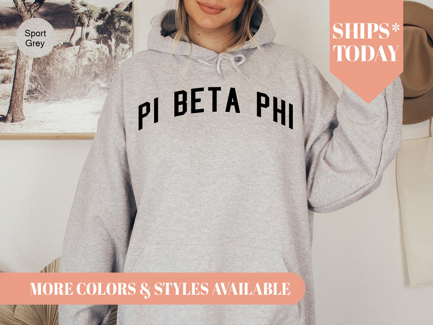 Pi Beta Phi Just Bold Sorority Hoodie _ 2389g