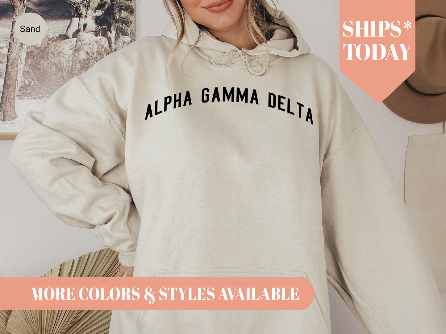 Alpha Gamma Delta Just Bold Sorority Hoodie _ 2372g
