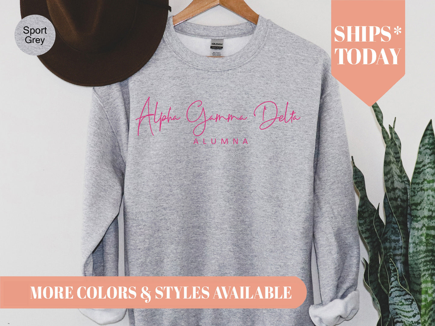 Alpha Gamma Delta Simple and Sweet Alumna Sorority Sweatshirt _ 495g