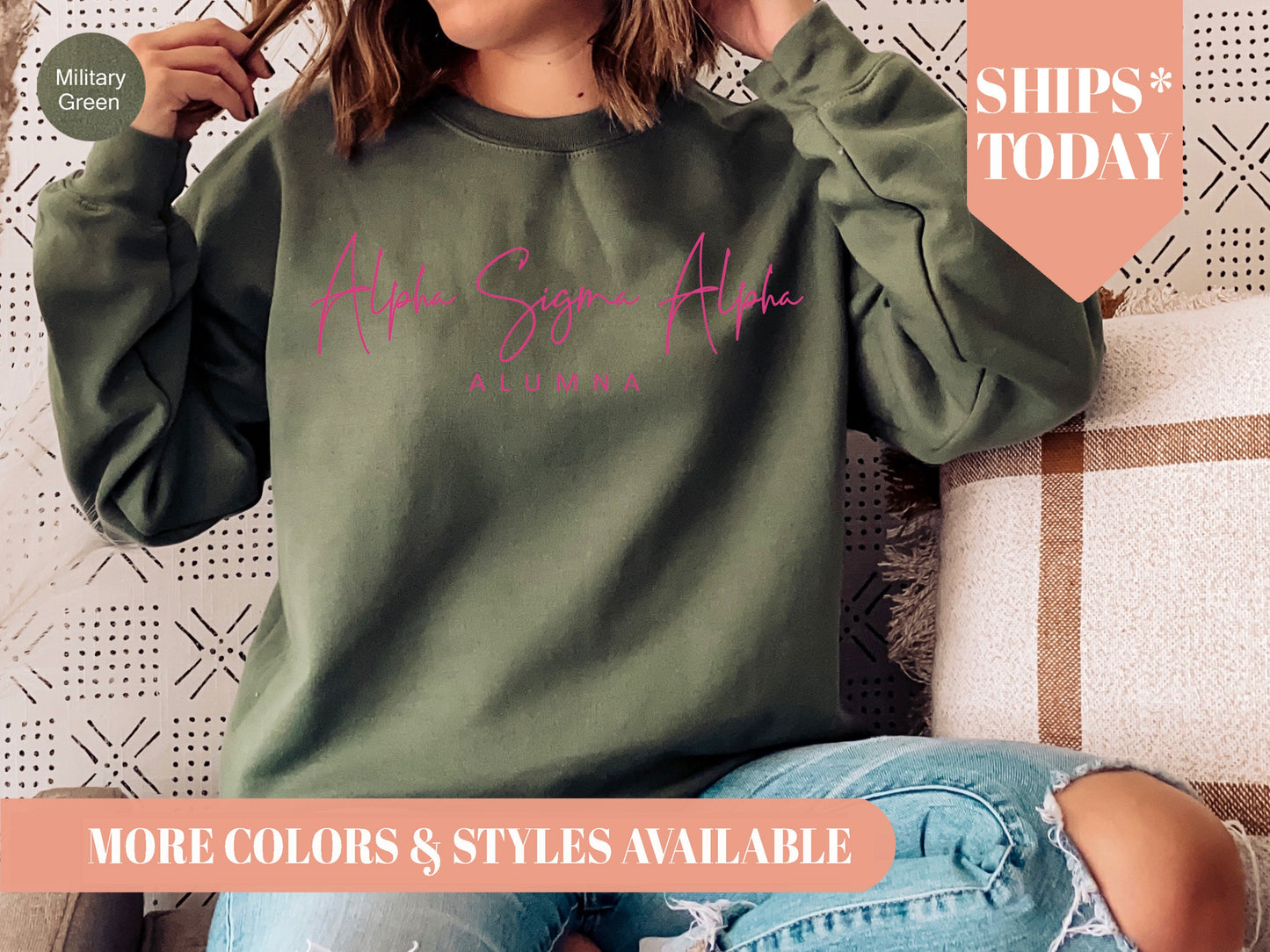 Alpha Sigma Alpha Simple and Sweet Alumna Sorority Sweatshirt _ 498g