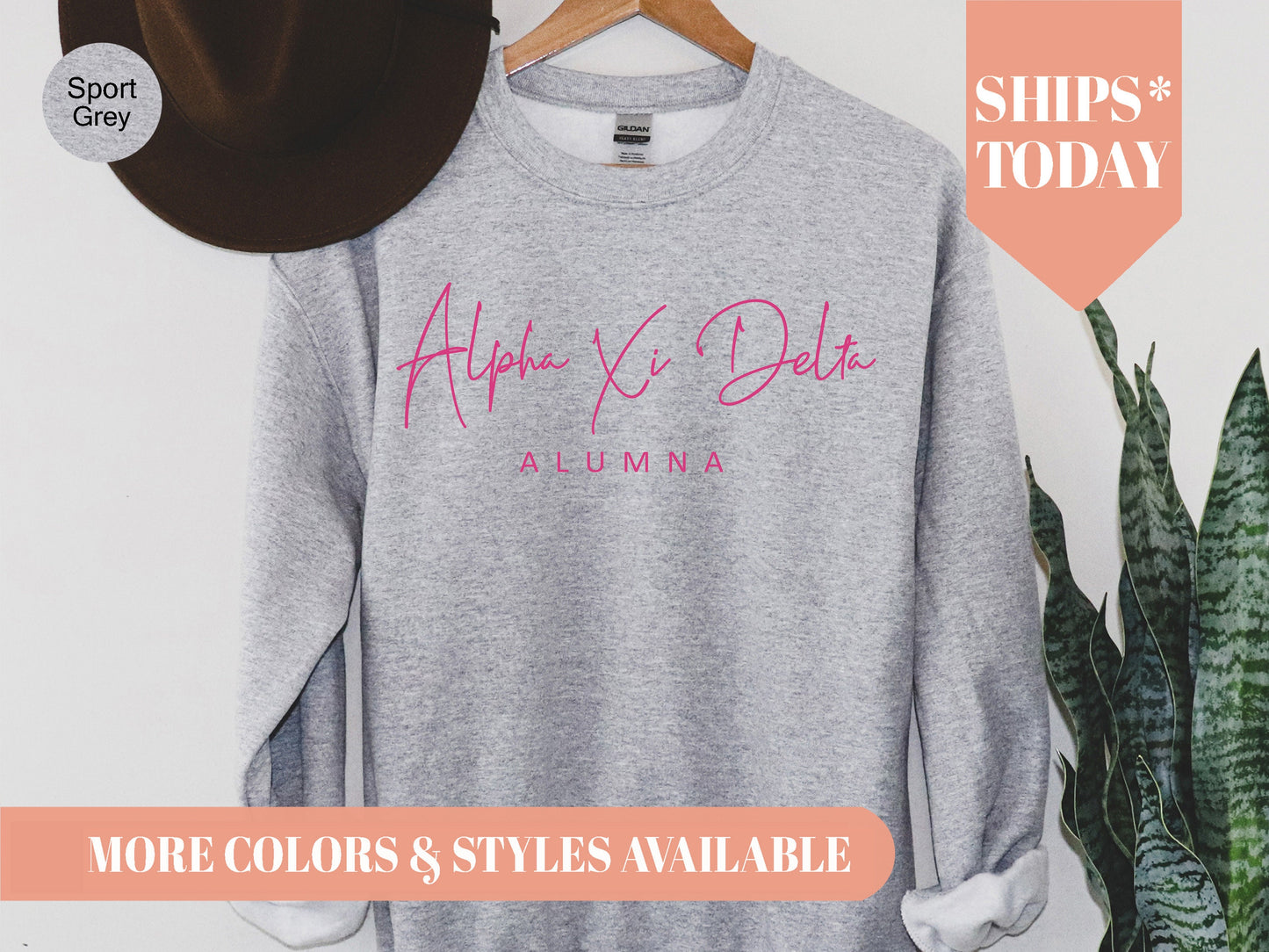 Alpha Xi Delta Simple and Sweet Alumna Sorority Sweatshirt _ 500g