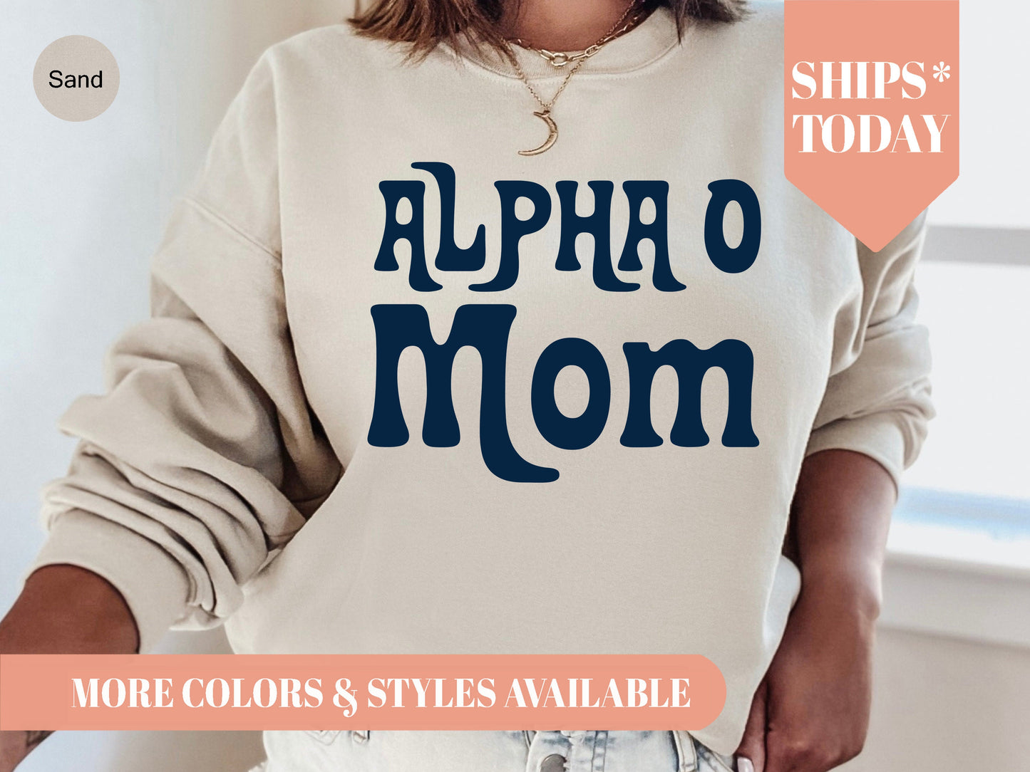 Alpha Omicron Pi Got it from my Mom Sorority Sweatshirt _ 3075g