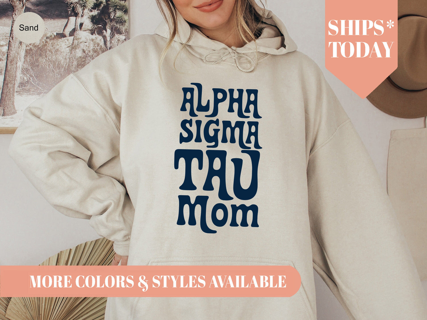 Alpha Sigma Tau Got it from my Mom Sorority Hoodie _ 3078g