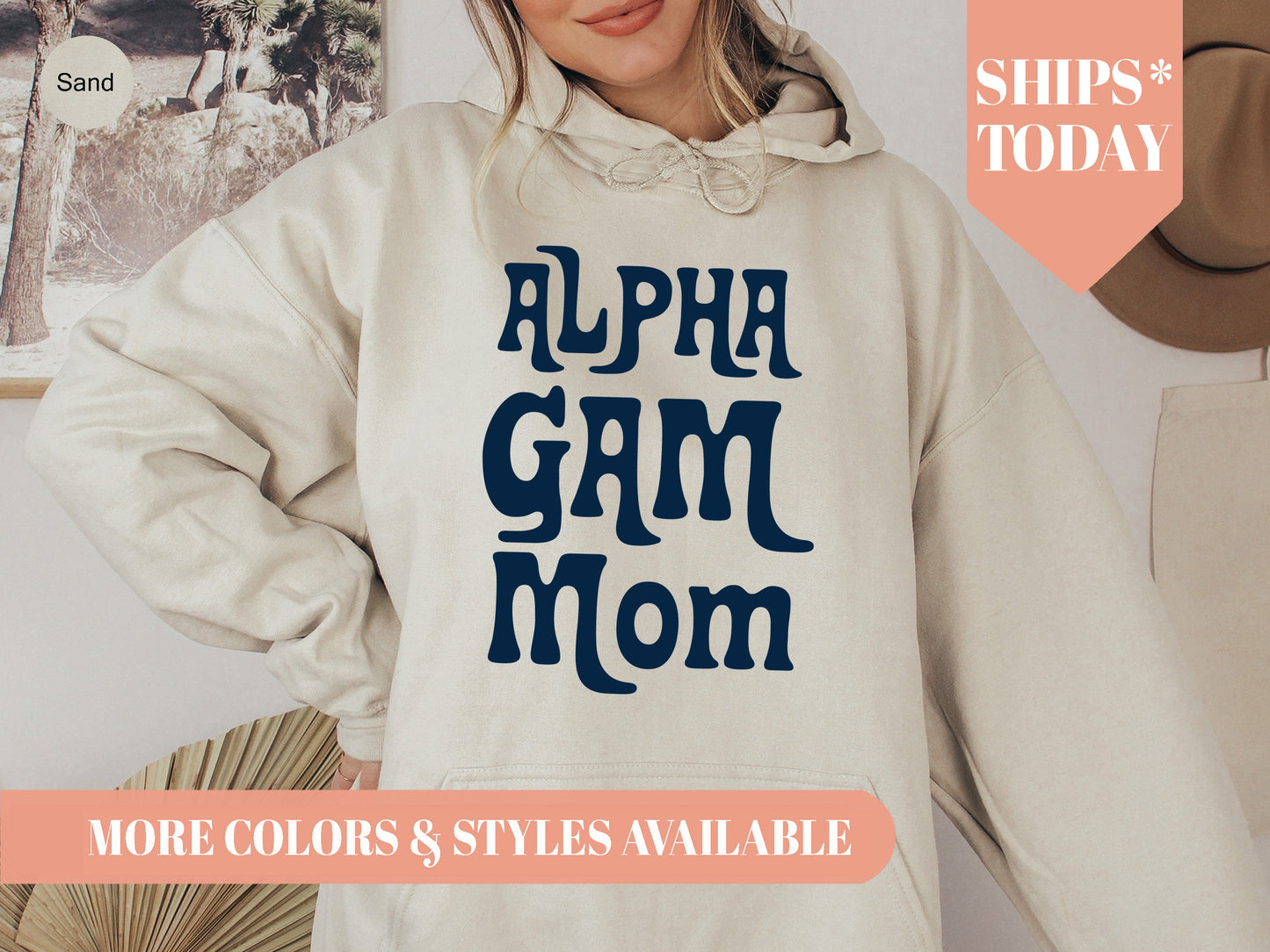 Alpha Gamma Delta Got it from my Mom Sorority Hoodie _ 3074g