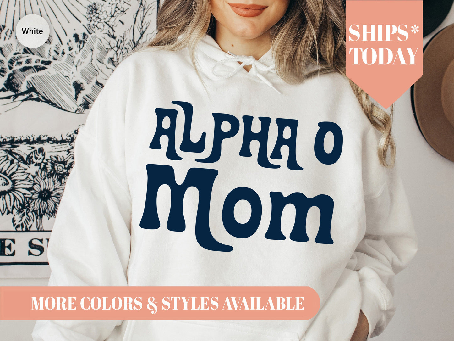 Alpha Omicron Pi Got it from my Mom Sorority Hoodie _ 3075g