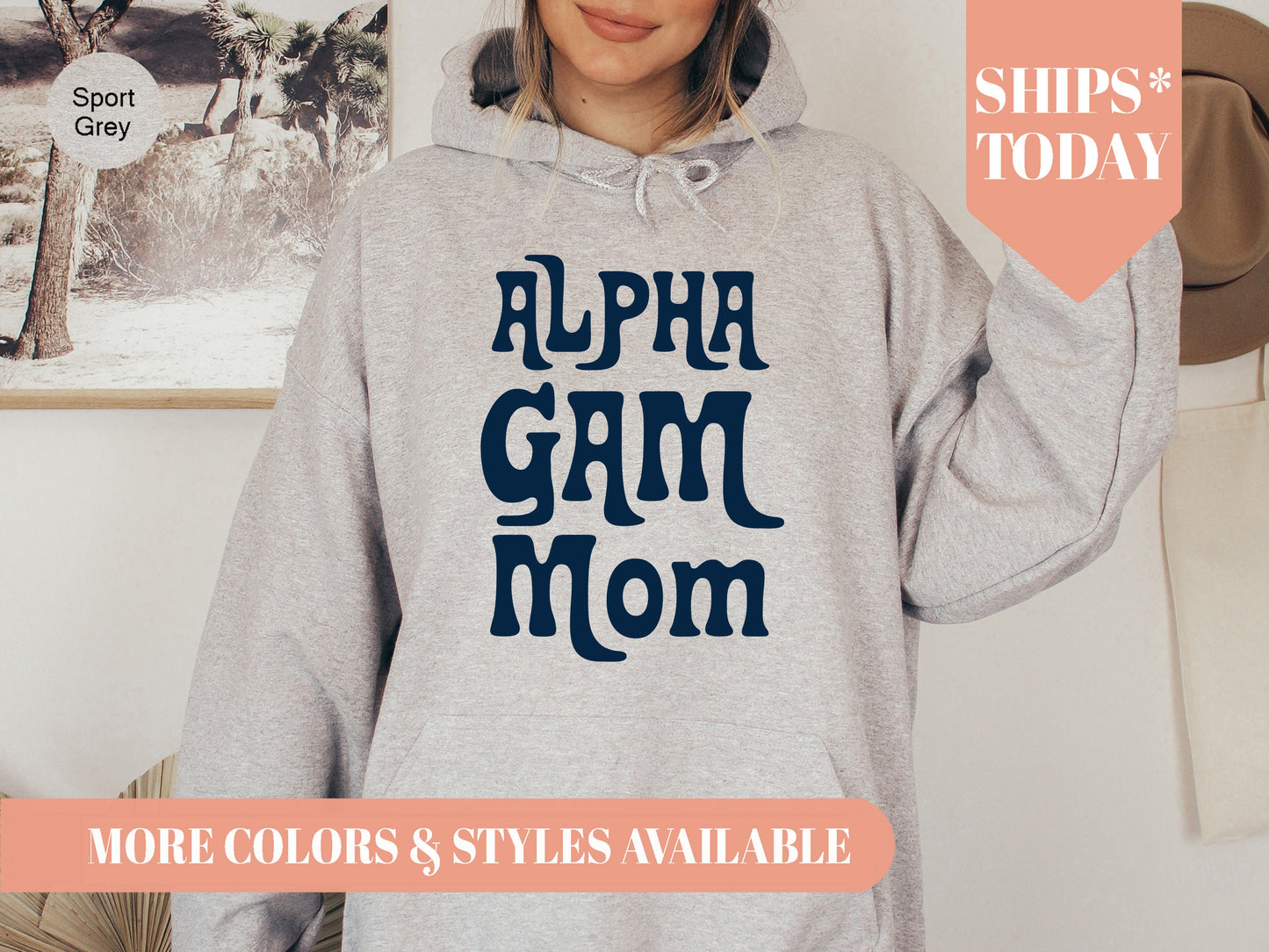 Alpha Gamma Delta Got it from my Mom Sorority Hoodie _ 3074g