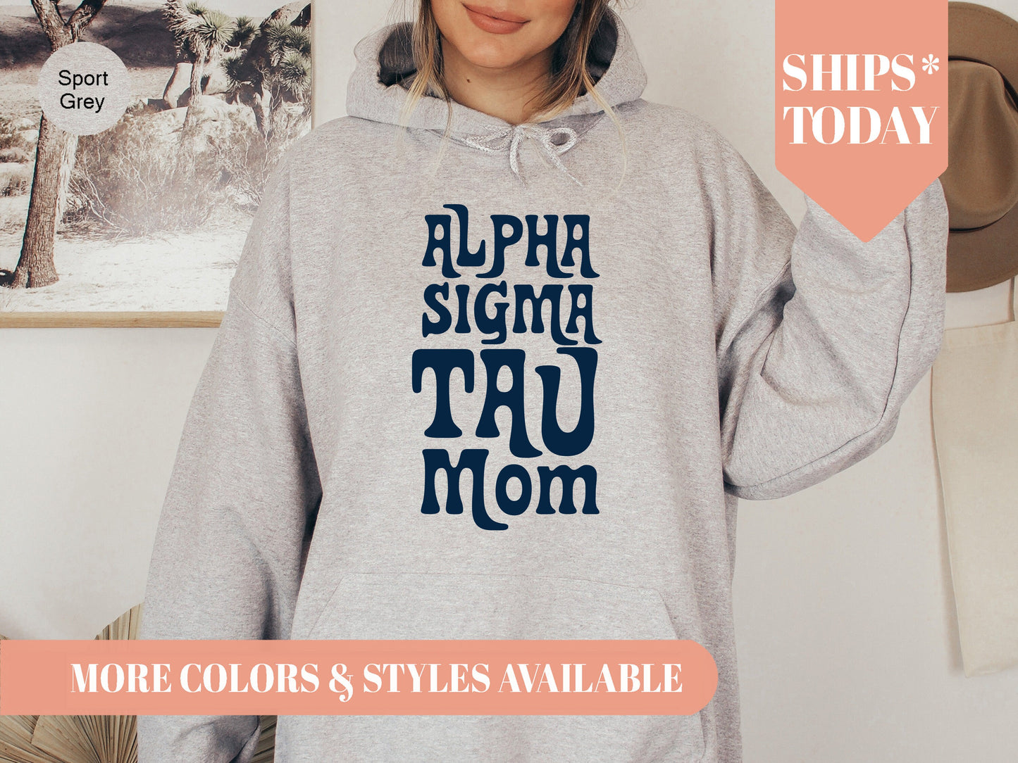 Alpha Sigma Tau Got it from my Mom Sorority Hoodie _ 3078g