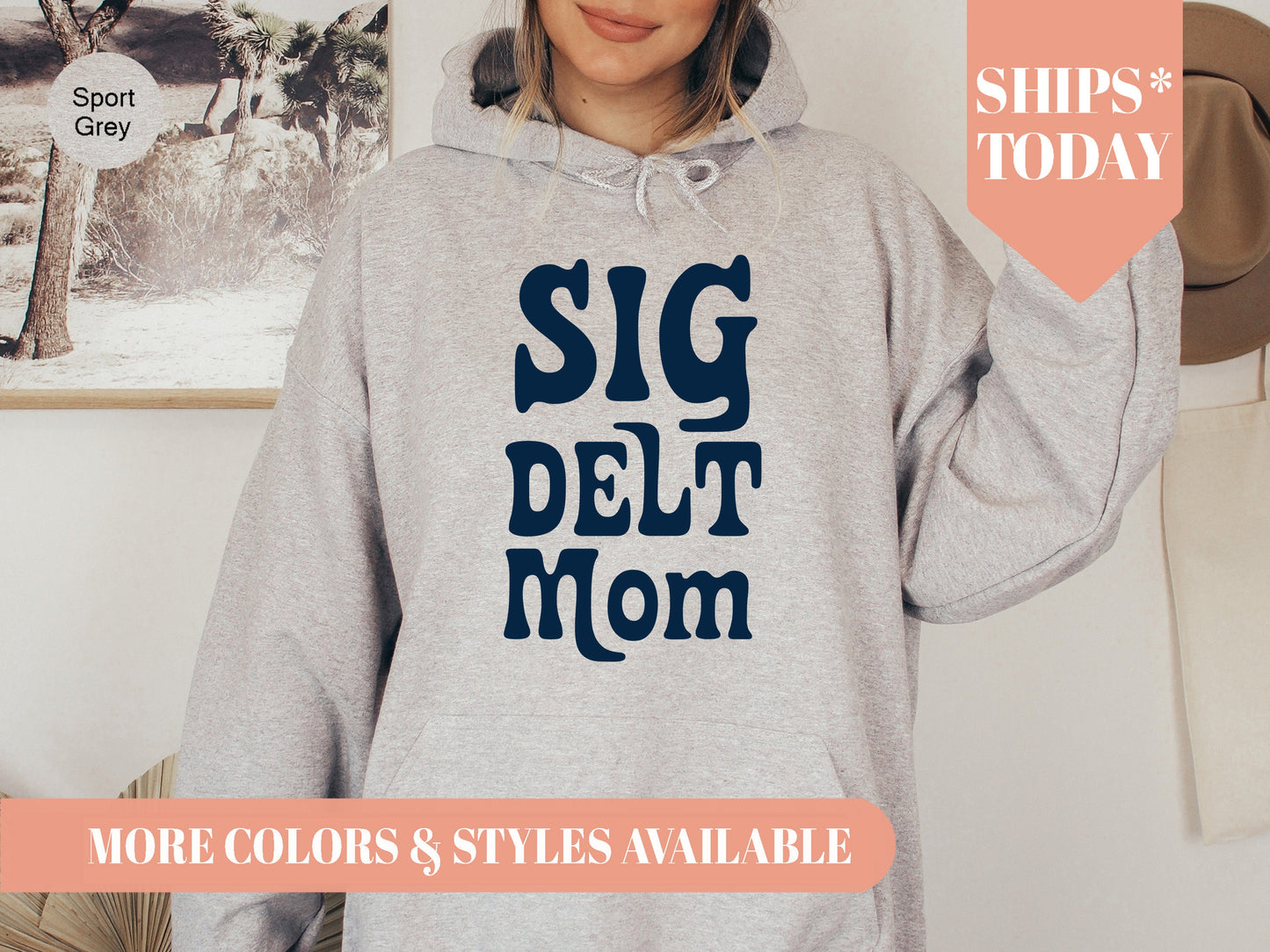Sigma Delta Tau Got it from my Mom Sorority Hoodie _ 3092g