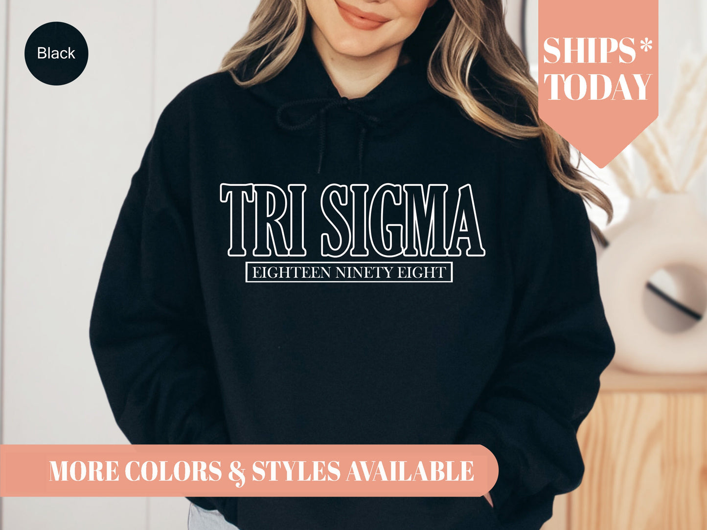 Sigma Sigma Sigma Stencil Stacked Sorority Hoodie _ 2157g