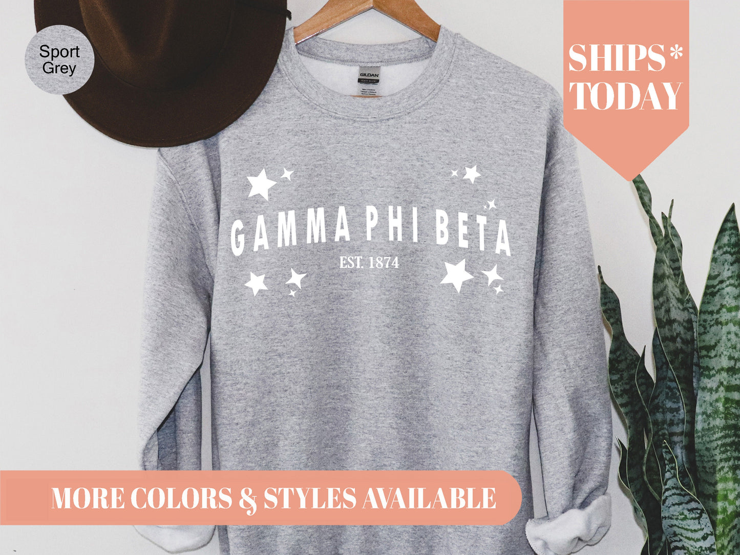 Gamma Phi Beta Arched Star Sorority Sweatshirt _ 2278g