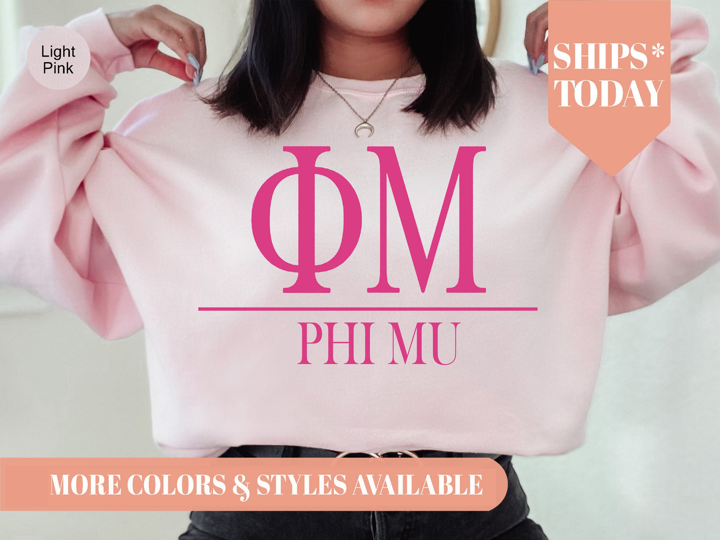 Phi Mu Loud Letters Sorority Sweatshirt _ 484g