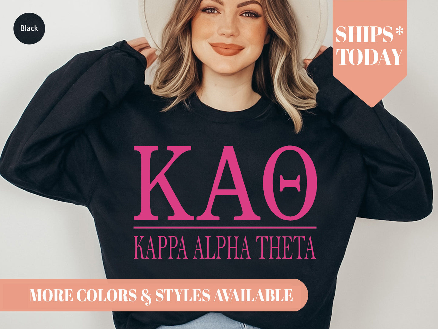 Kappa Alpha Theta Loud Letters Sorority Sweatshirt _ 481g