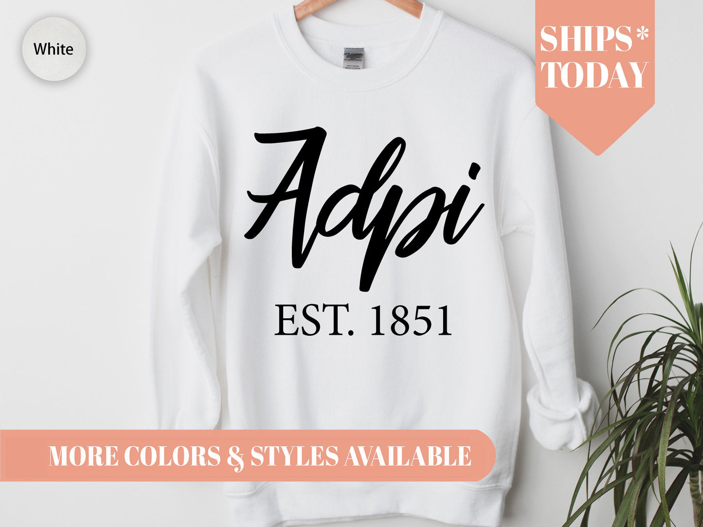 Alpha Delta Pi Black Flowy Sorority Sweatshirt _ 78g