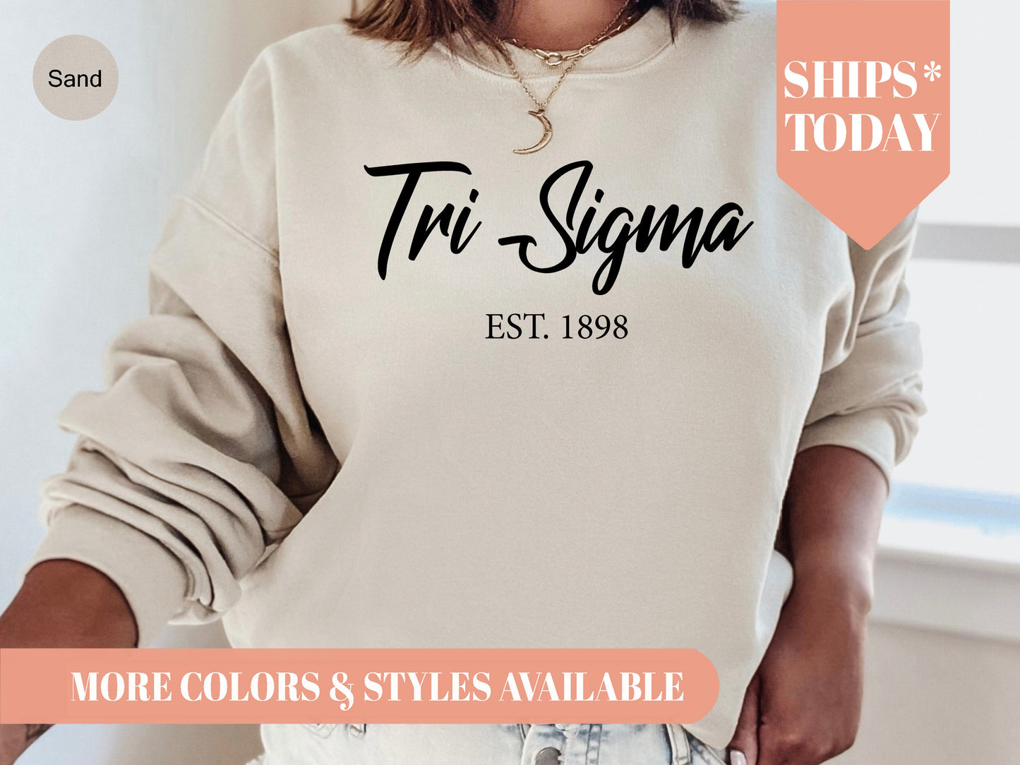 Sigma Sigma Sigma Black Flowy Sorority Sweatshirt _ 100g