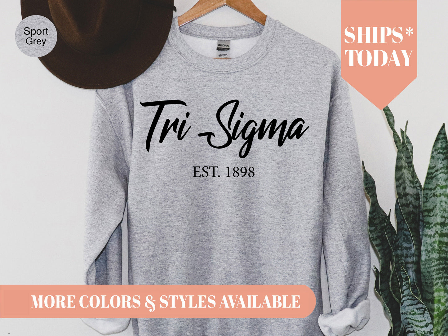 Sigma Sigma Sigma Black Flowy Sorority Sweatshirt _ 100g