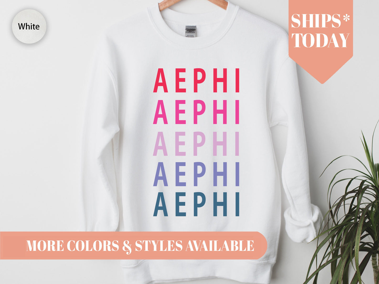 Alpha Epsilon Phi Bright and Stacked Sorority Sweatshirt _ 2g