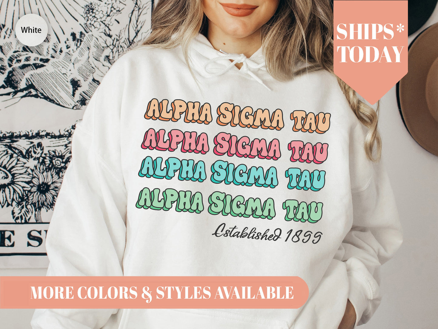 Alpha Sigma Tau Lucy Sorority Hoodie _ 265g