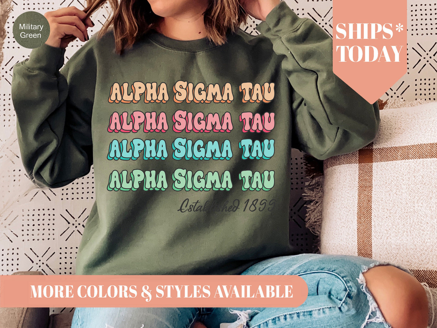 Alpha Sigma Tau Lucy Sorority Sweatshirt _ 265g