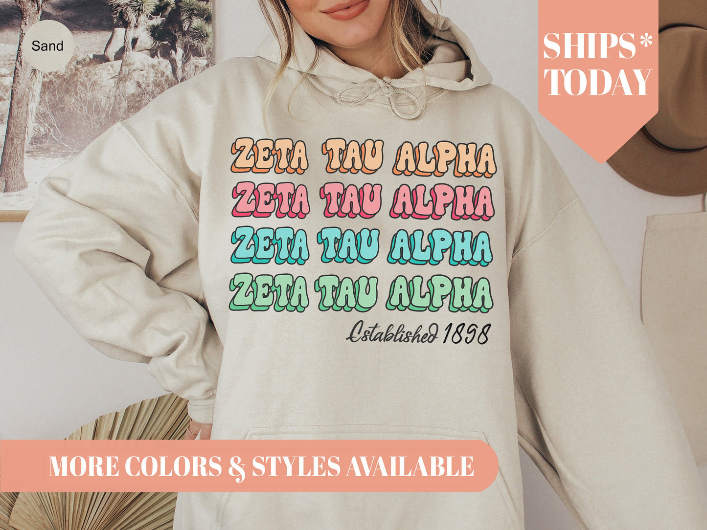Zeta Tau Alpha Lucy Sorority Hoodie _ 283g