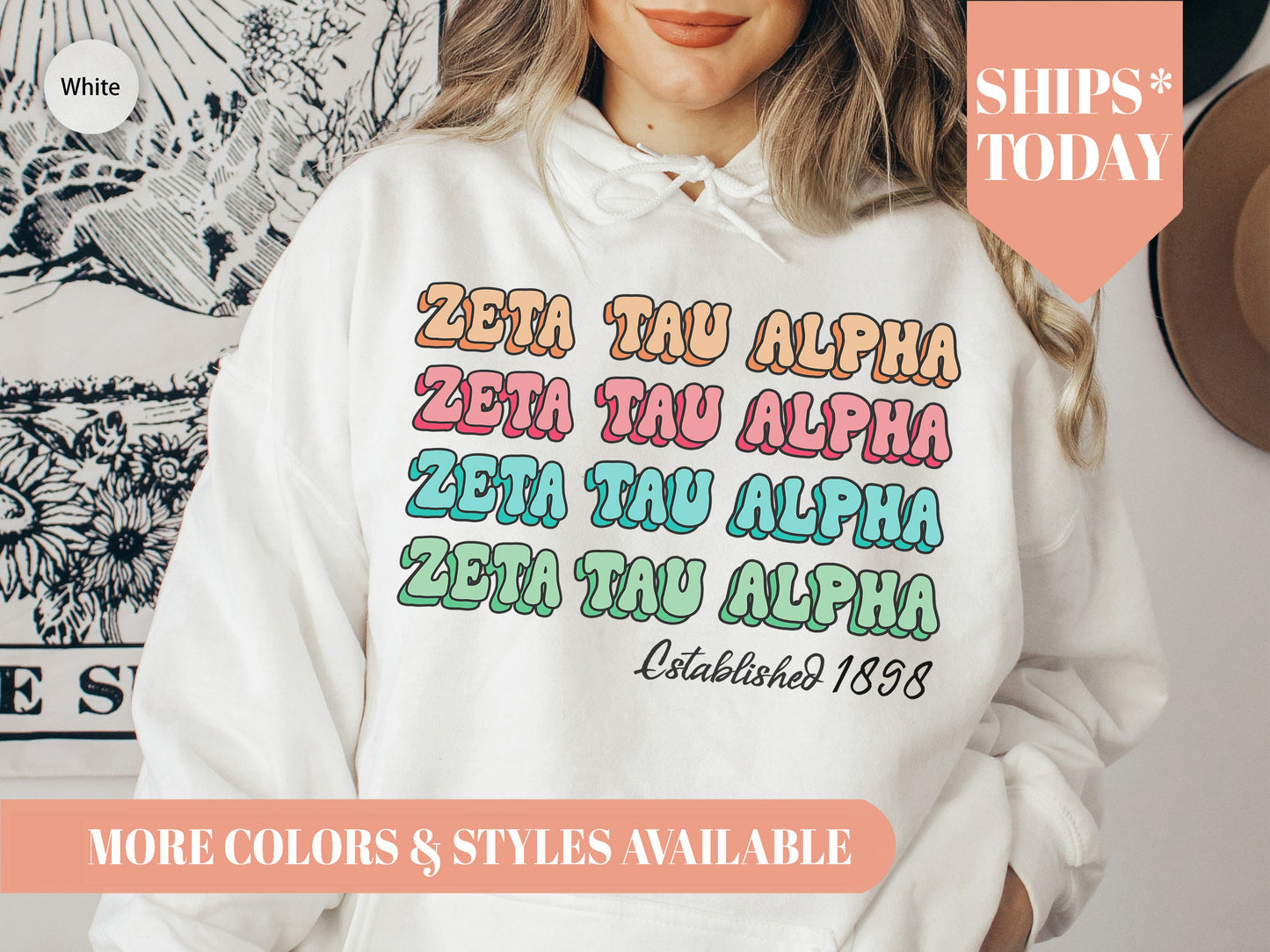 Zeta Tau Alpha Lucy Sorority Hoodie _ 283g