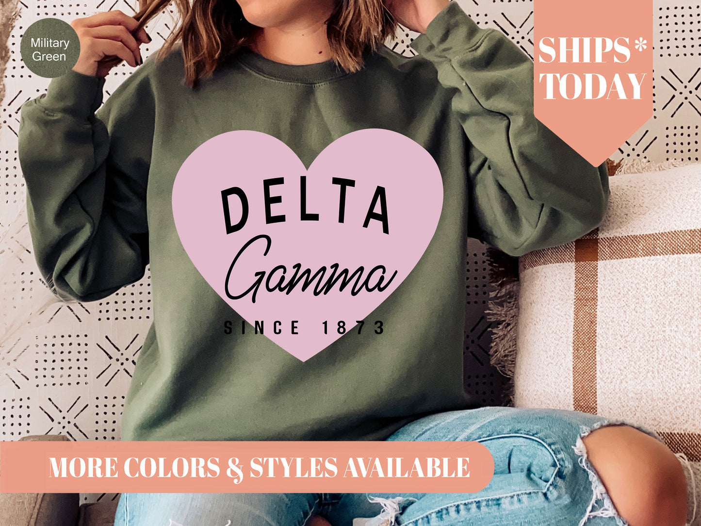 Delta Gamma Pretty in Pink Sorority Sweatshirt _ 451g