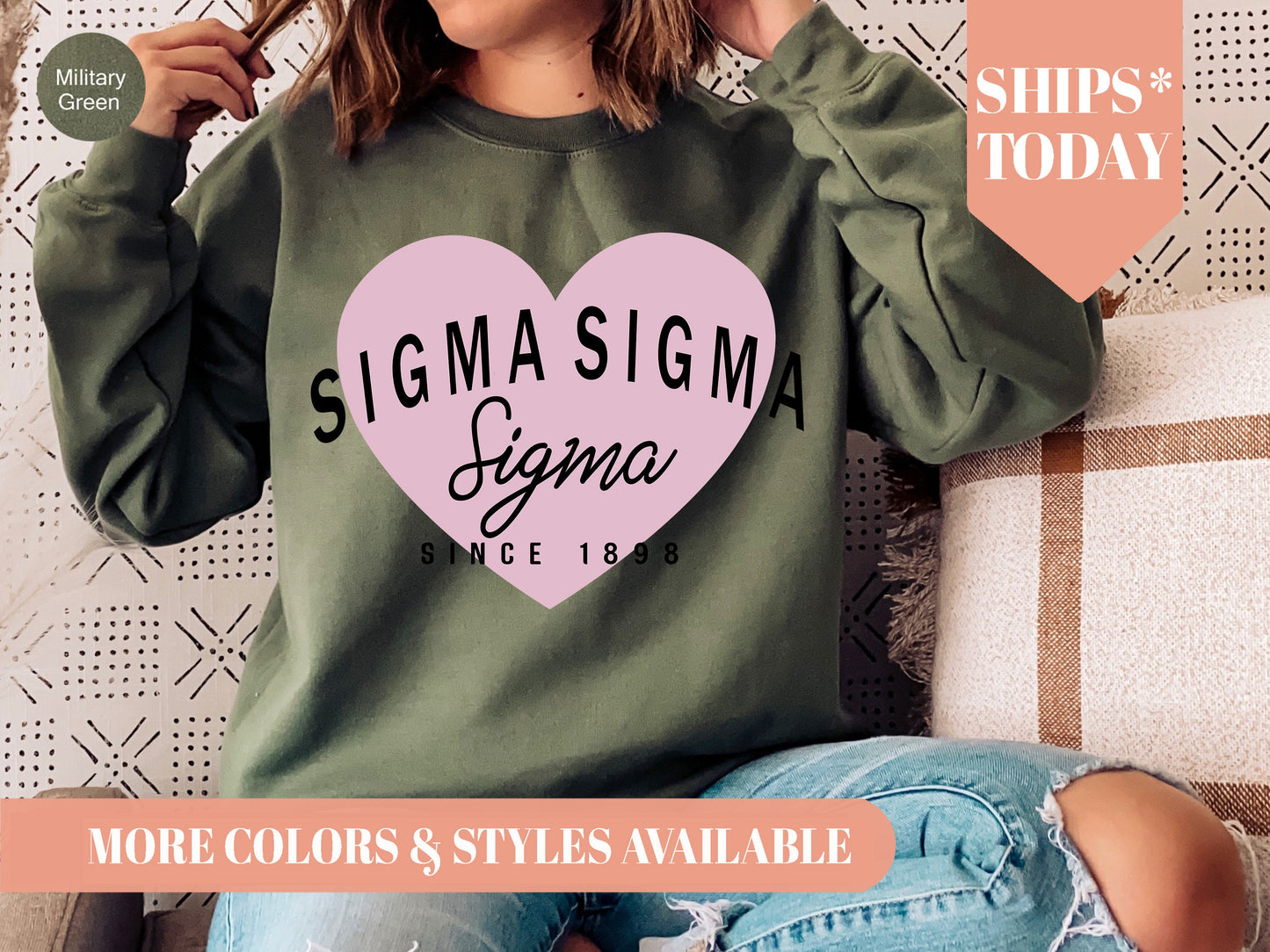 Sigma Sigma Sigma Pretty in Pink Sorority Sweatshirt _ 463g