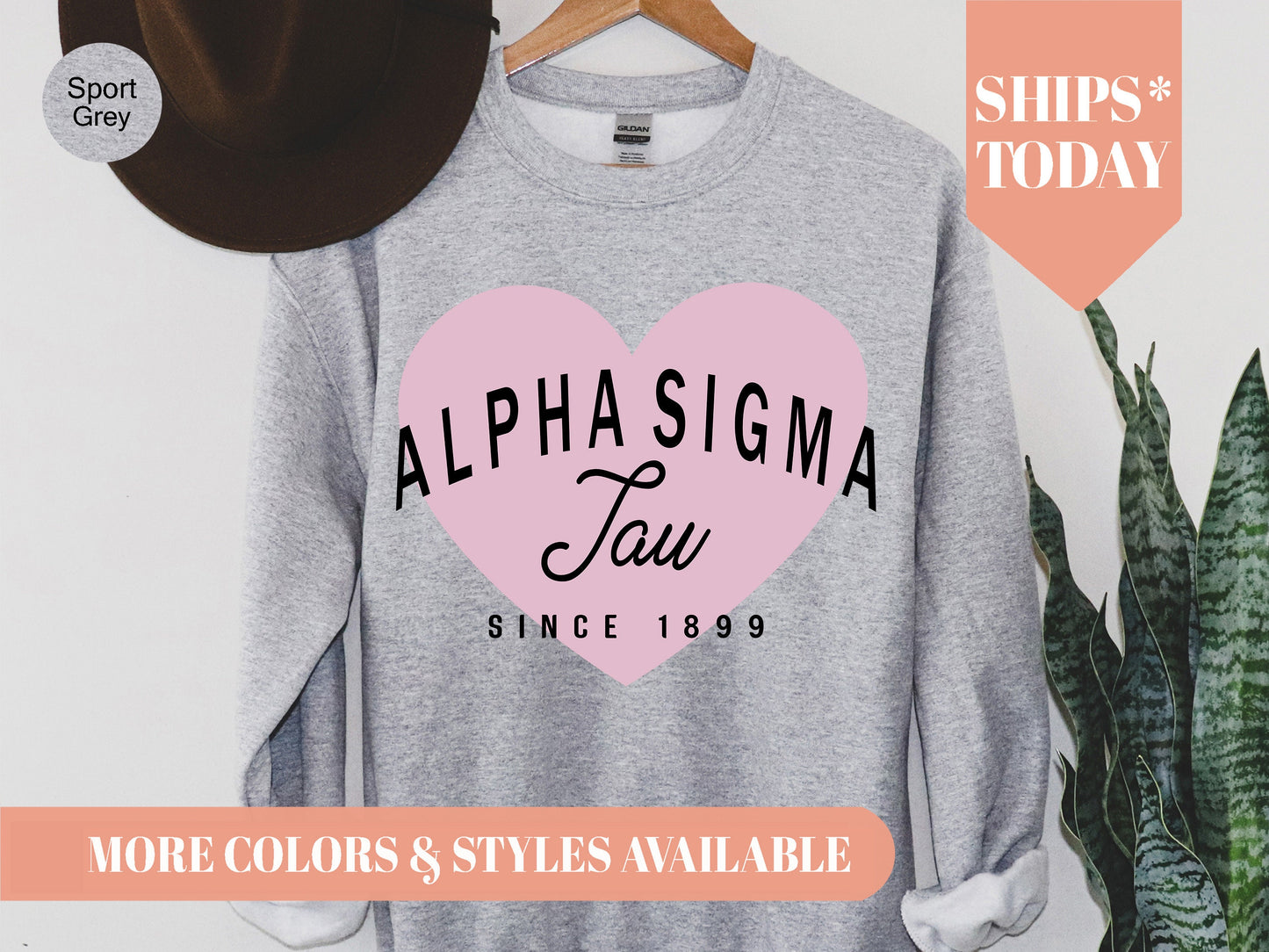 Alpha Sigma Tau Pretty in Pink Sorority Sweatshirt _ 447g