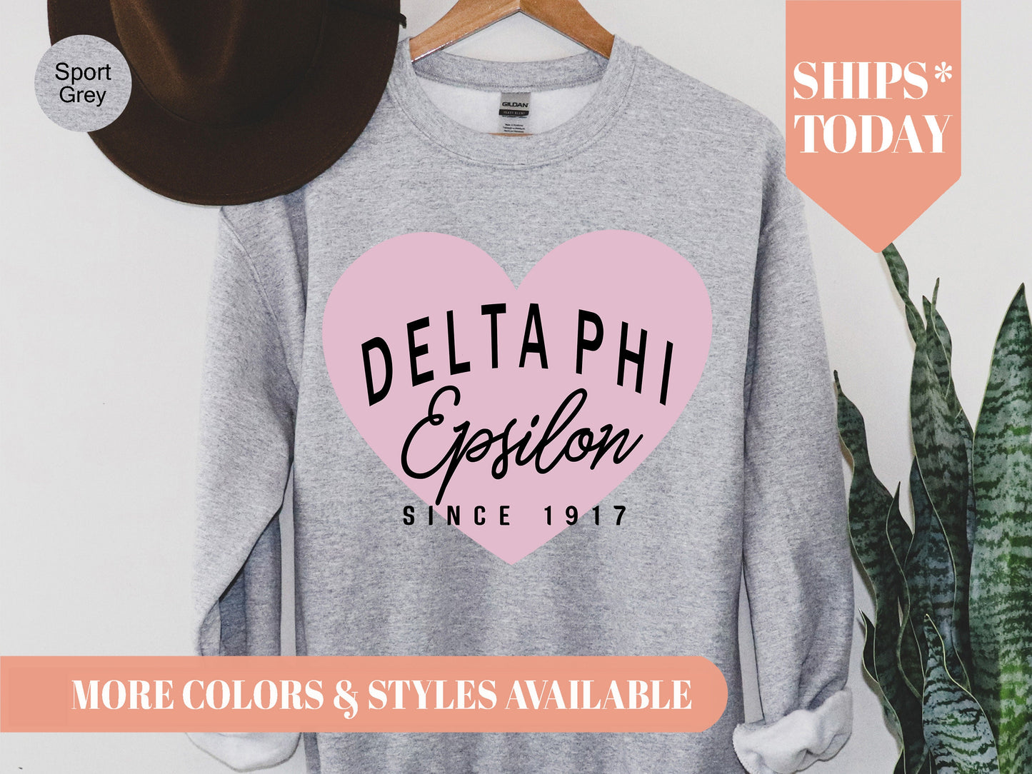 Delta Phi Epsilon Pretty in Pink Sorority Sweatshirt _ 452g