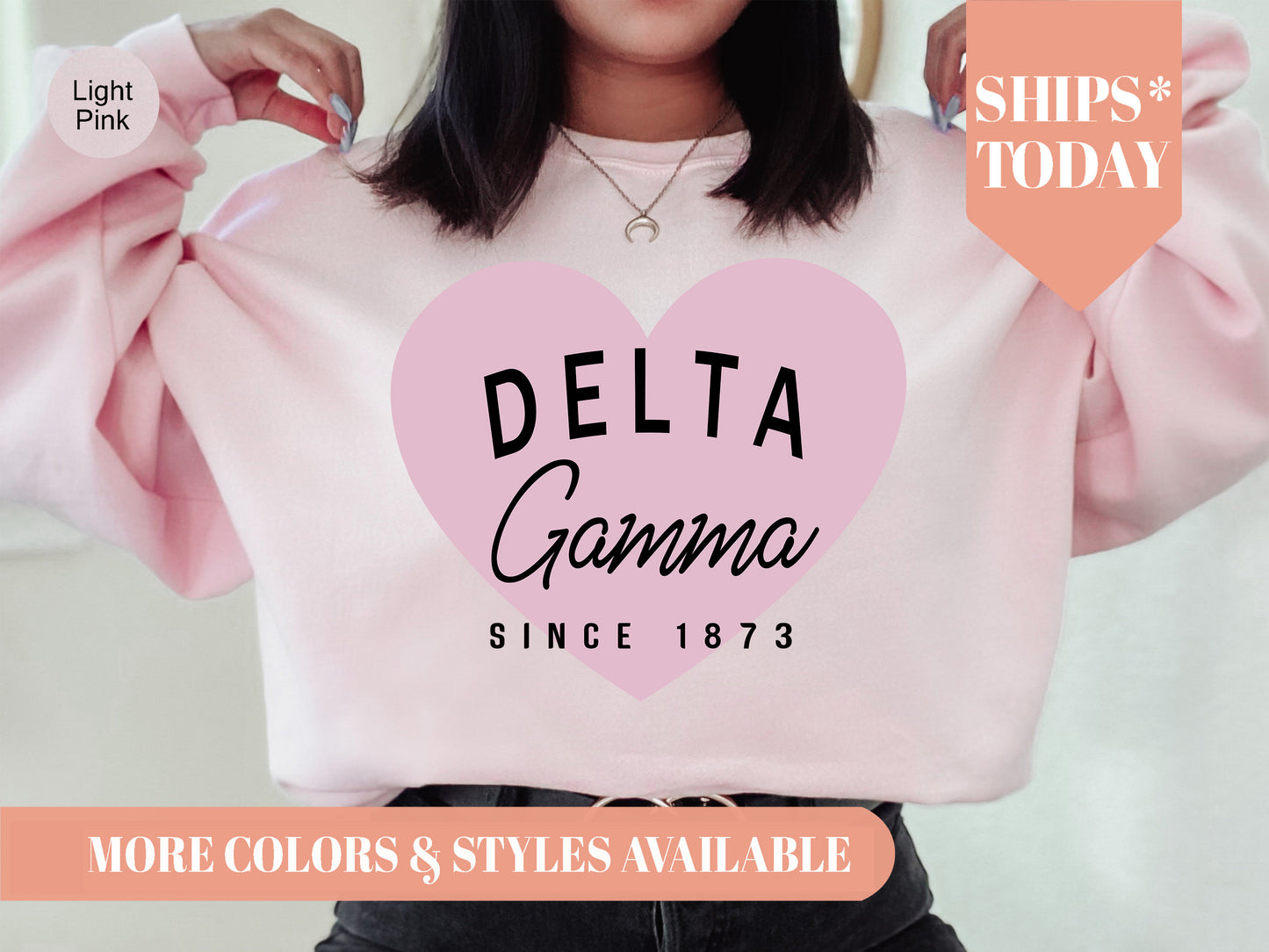 Delta Gamma Pretty in Pink Sorority Sweatshirt _ 451g