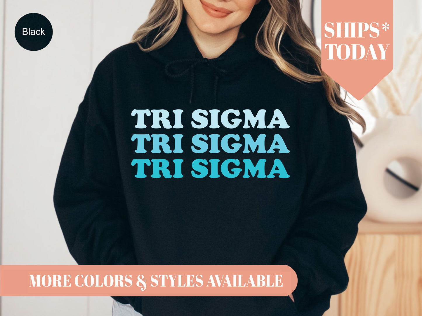 Sigma Sigma Sigma Touch of Blue Sorority Hoodie _ 2600g