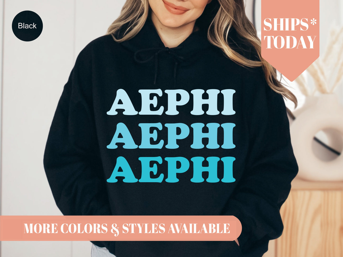 Alpha Epsilon Phi Touch of Blue Sorority Hoodie _ 2579g