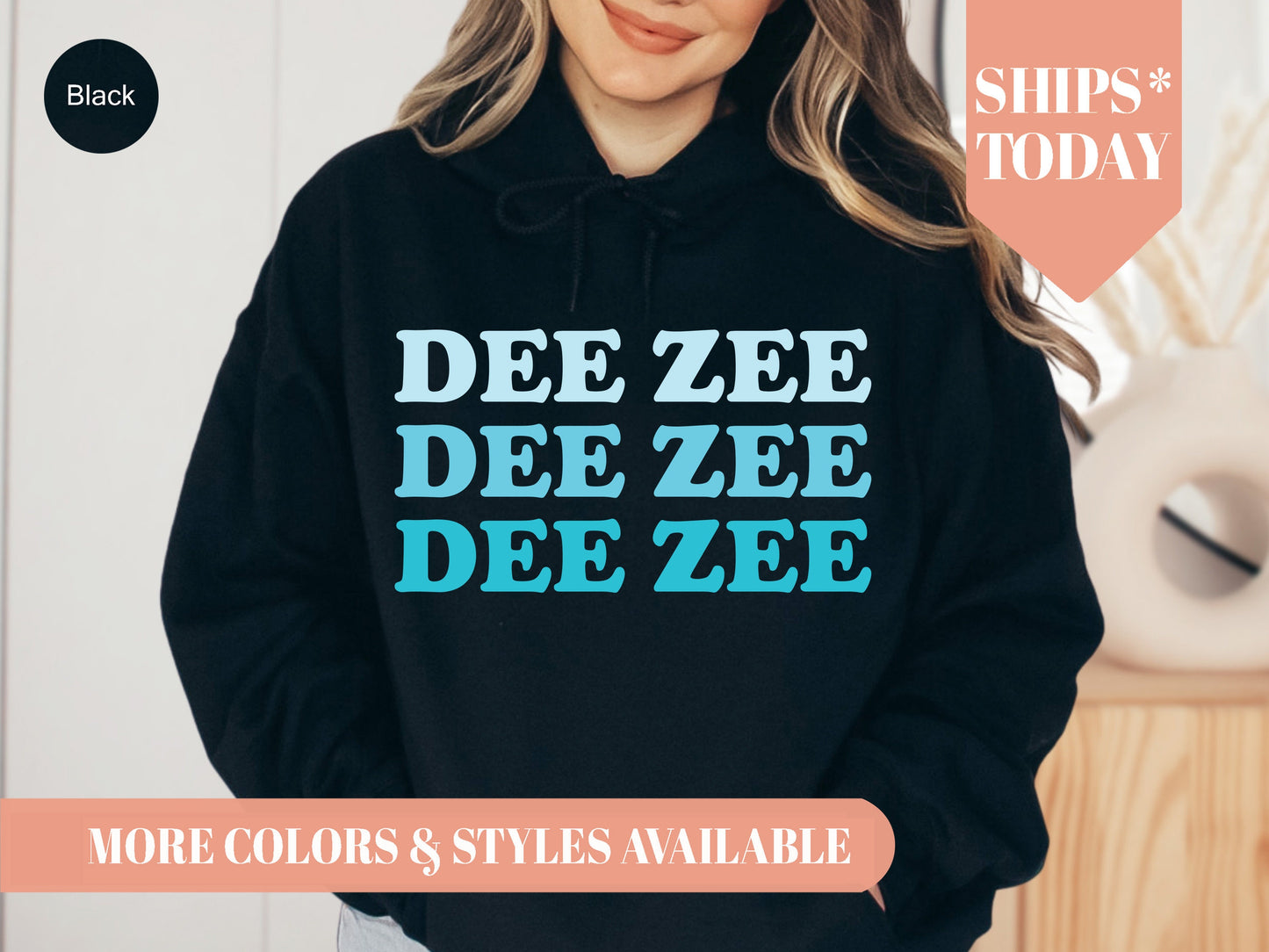 Delta Zeta Touch of Blue Sorority Hoodie _ 2590g