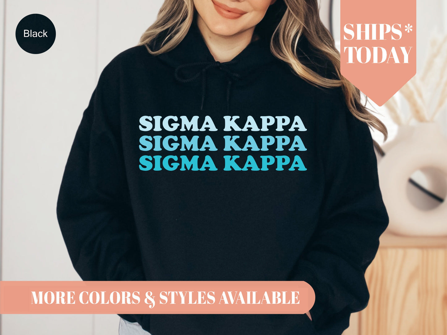 Sigma Kappa Touch of Blue Sorority Hoodie _ 2599g