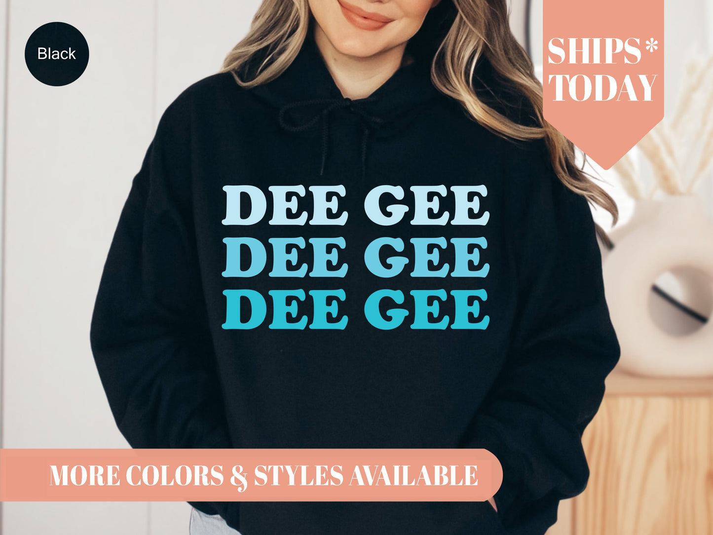 Delta Gamma Touch of Blue Sorority Hoodie _ 2588g