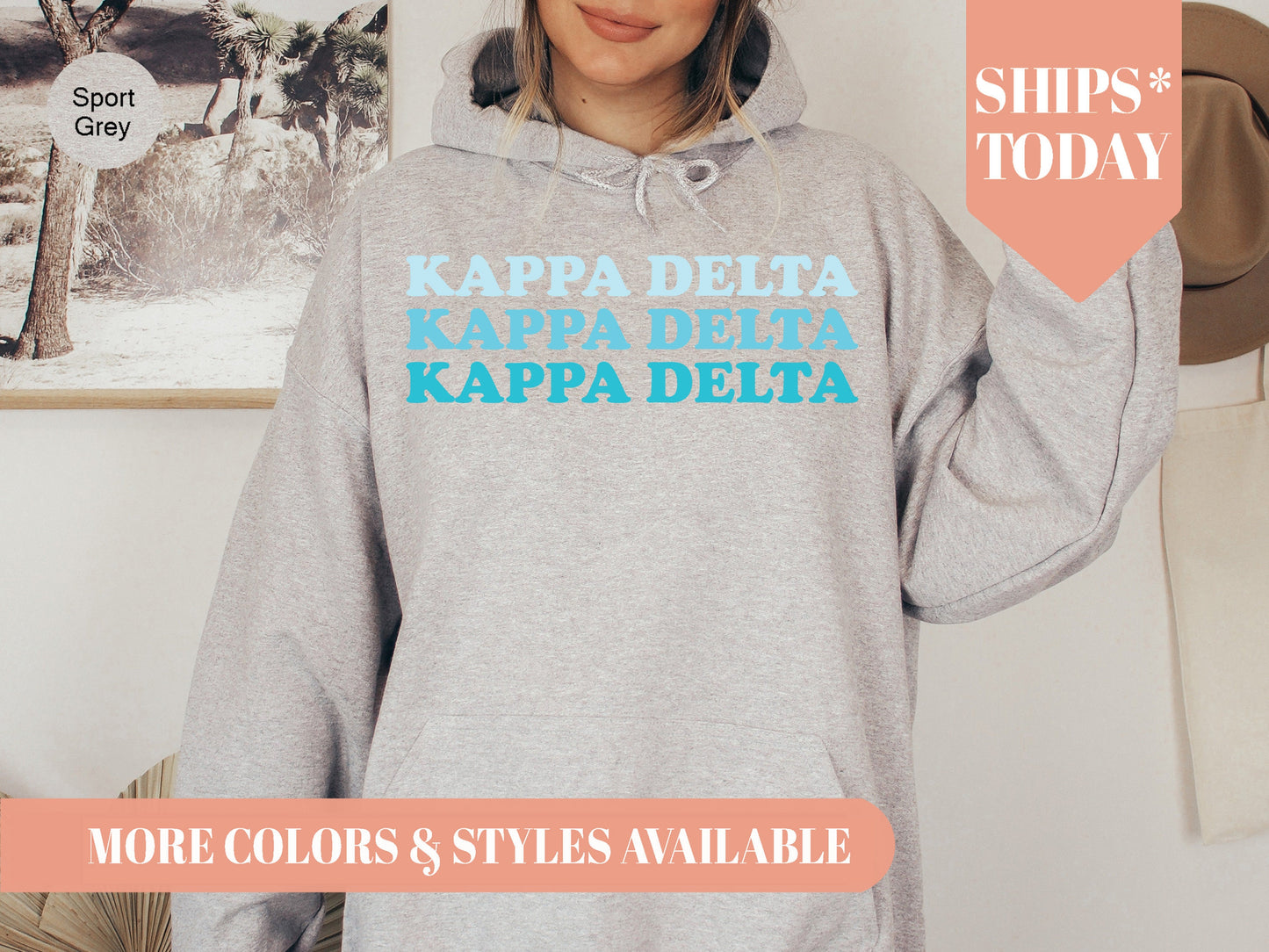 Kappa Delta Touch of Blue Sorority Hoodie _ 2593g