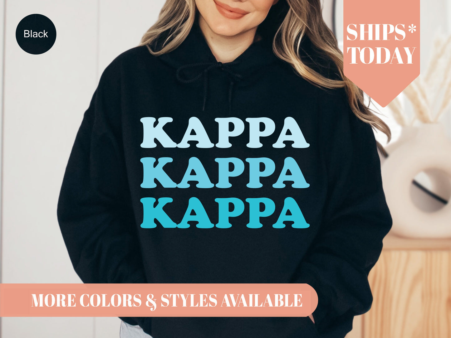 Kappa Kappa Gamma Touch of Blue Sorority Hoodie _ 2594g