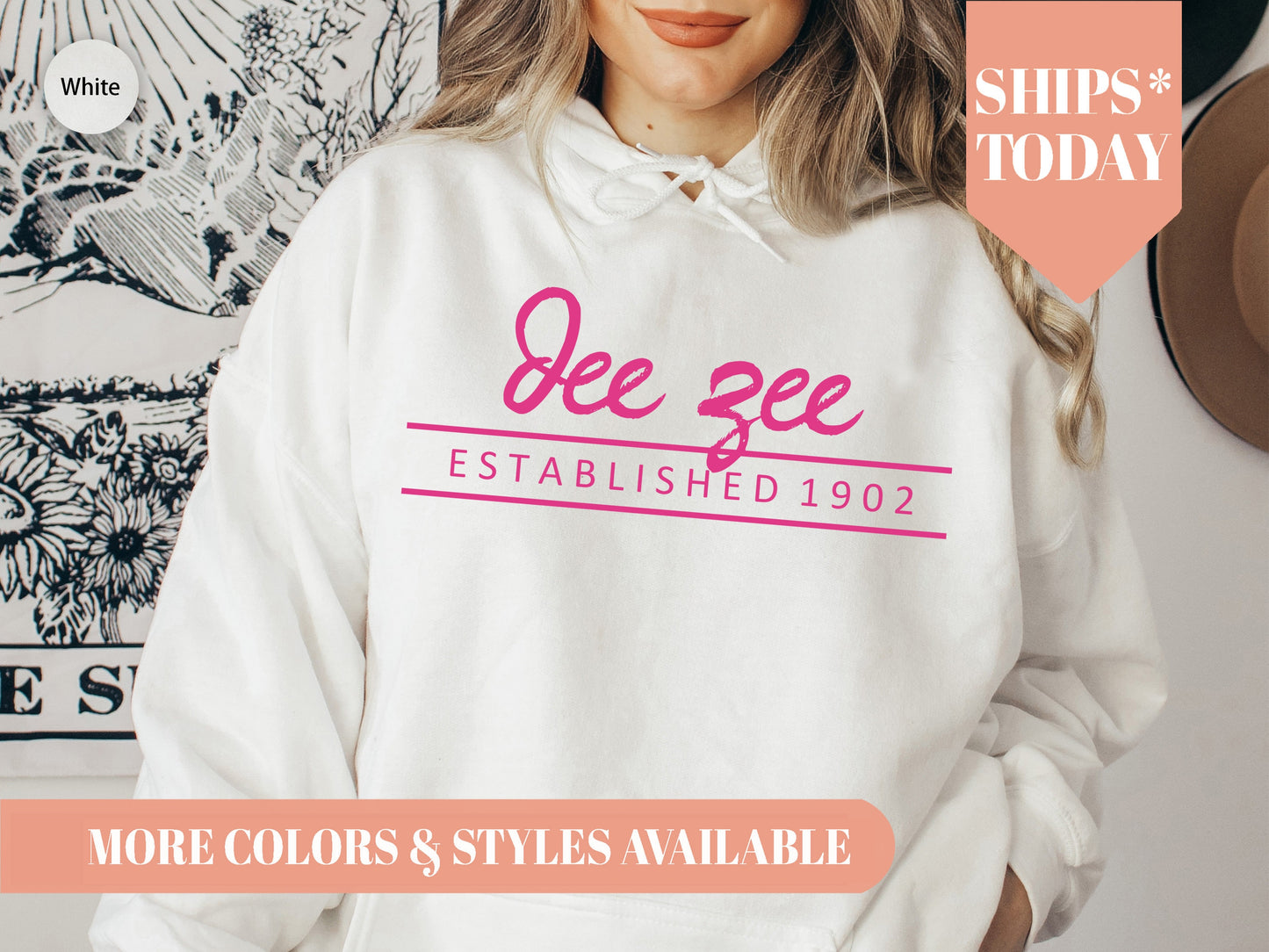 Delta Zeta All Pink Sorority Hoodie _ 765g