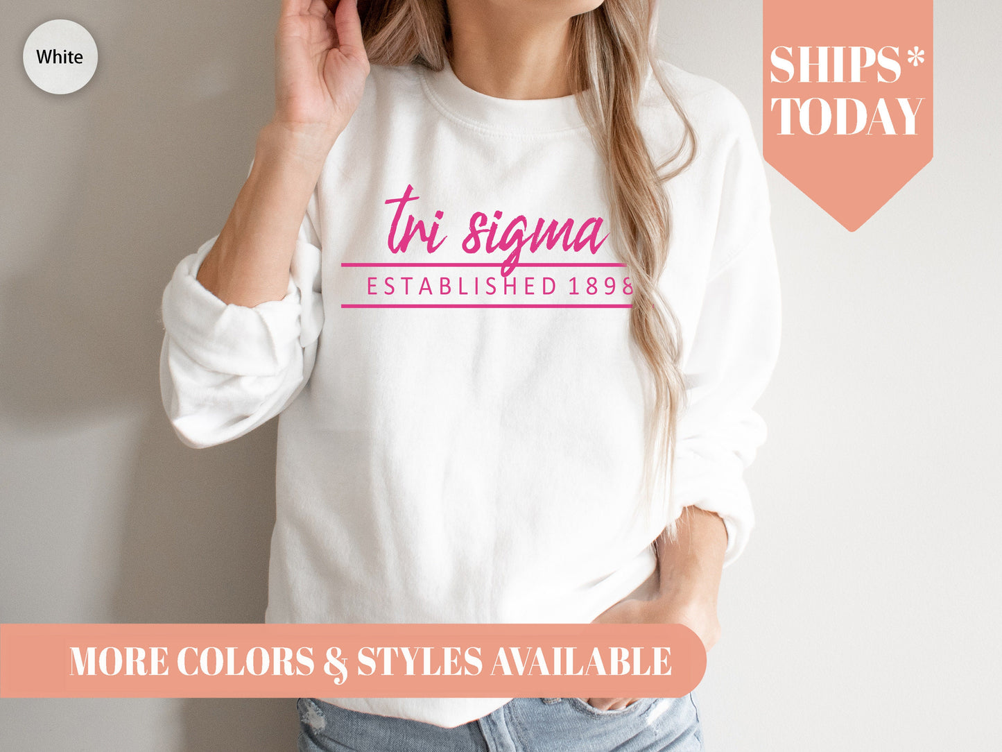 Sigma Sigma Sigma All Pink Sorority Sweatshirt _ 775g