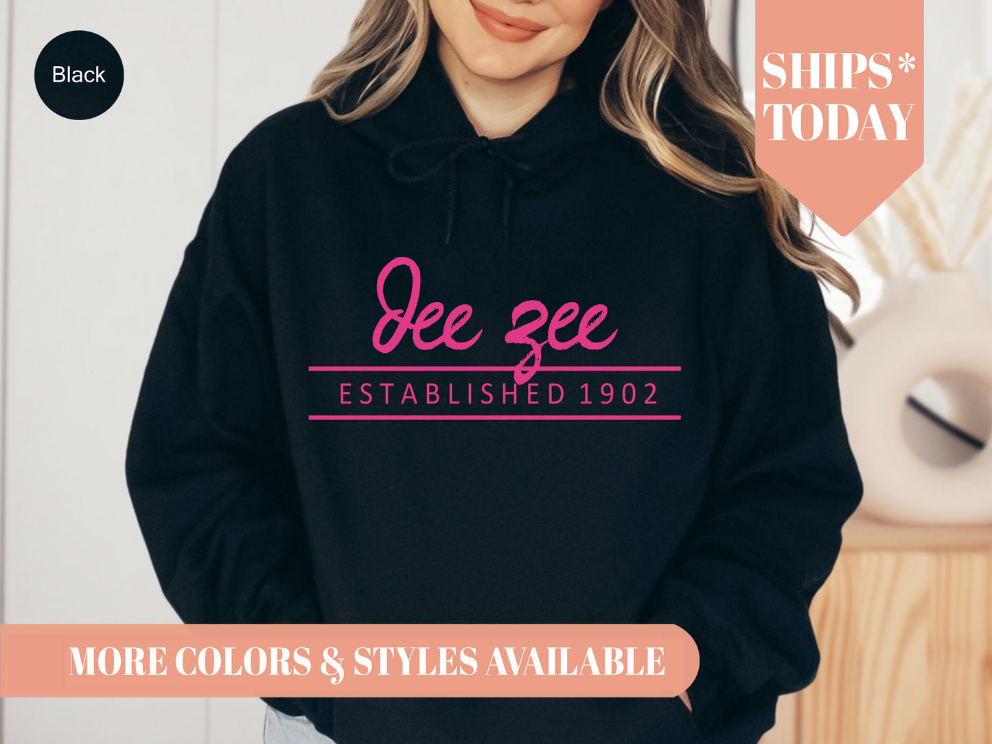 Delta Zeta All Pink Sorority Hoodie _ 765g