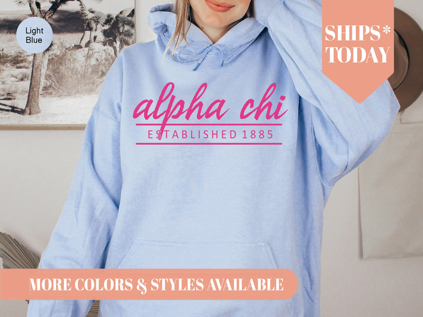 Alpha Chi Omega All Pink Sorority Hoodie _ 752g
