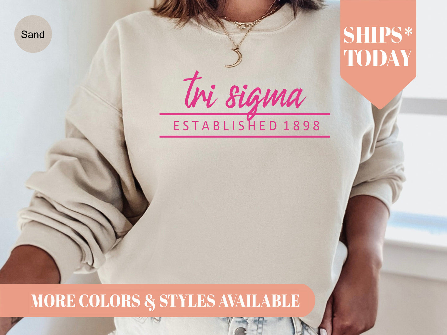 Sigma Sigma Sigma All Pink Sorority Sweatshirt _ 775g