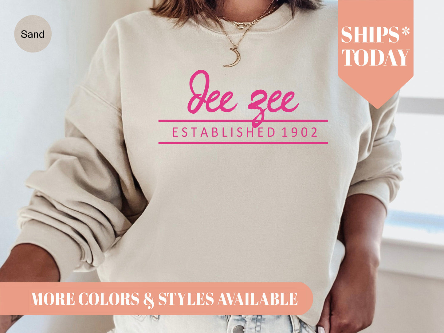 Delta Zeta All Pink Sorority Sweatshirt _ 765g