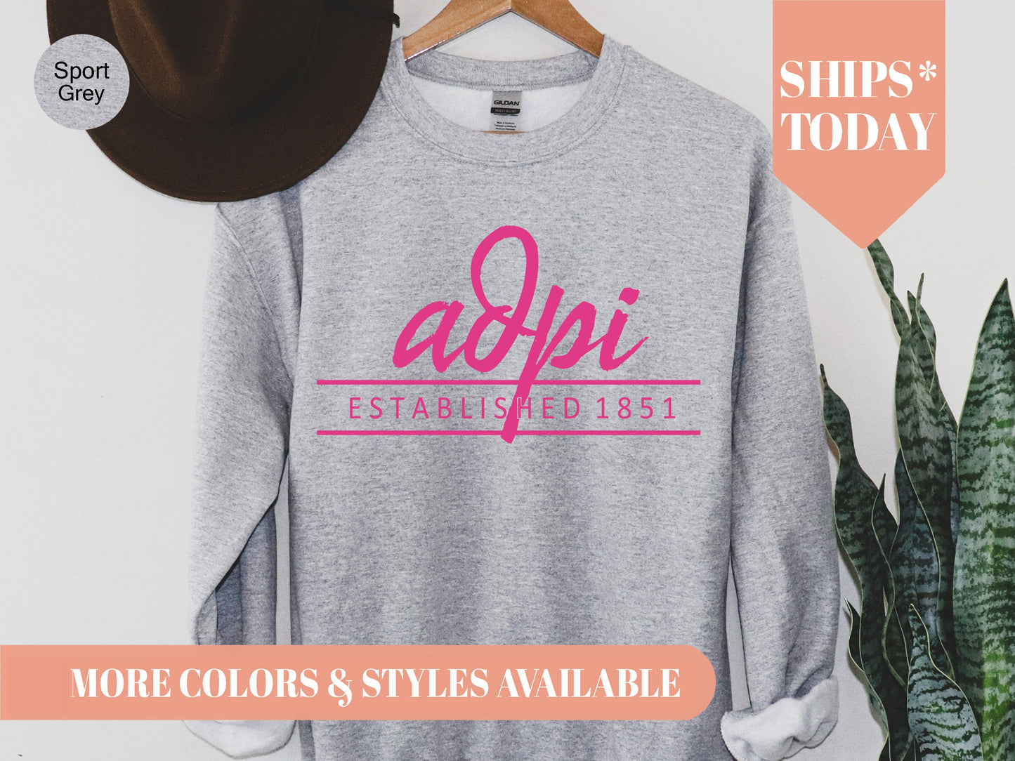 Alpha Delta Pi All Pink Sorority Sweatshirt _ 753g