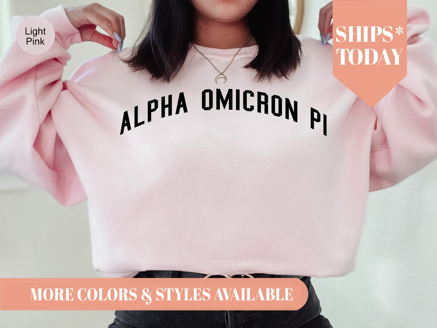 Alpha Omicron Pi Just Bold Sorority Sweatshirt _ 2373g